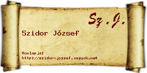 Szidor József névjegykártya