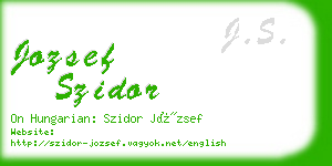 jozsef szidor business card